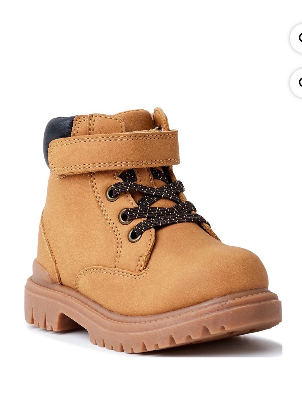 wonder nation Tan Lace-Up Ankle Boot with Hook-and-Loop Strap
